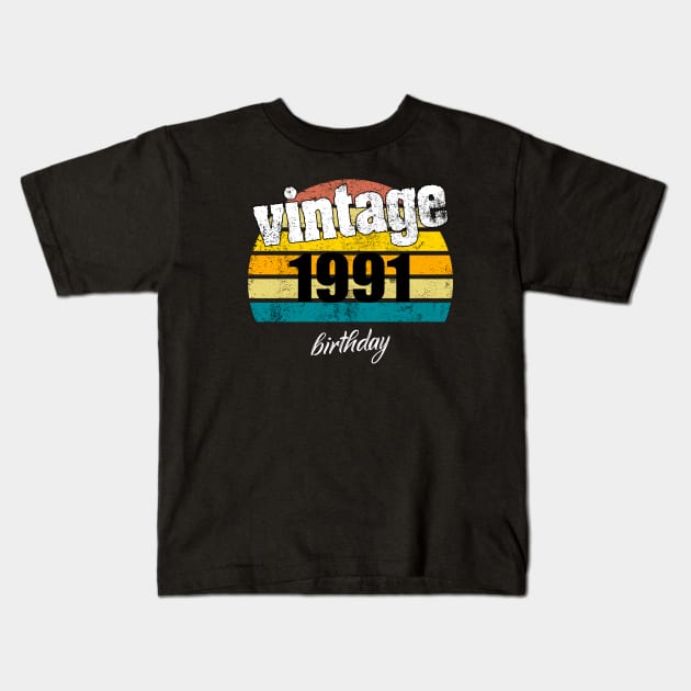 vintage 1991 Kids T-Shirt by Yous Sef